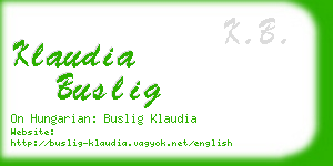 klaudia buslig business card